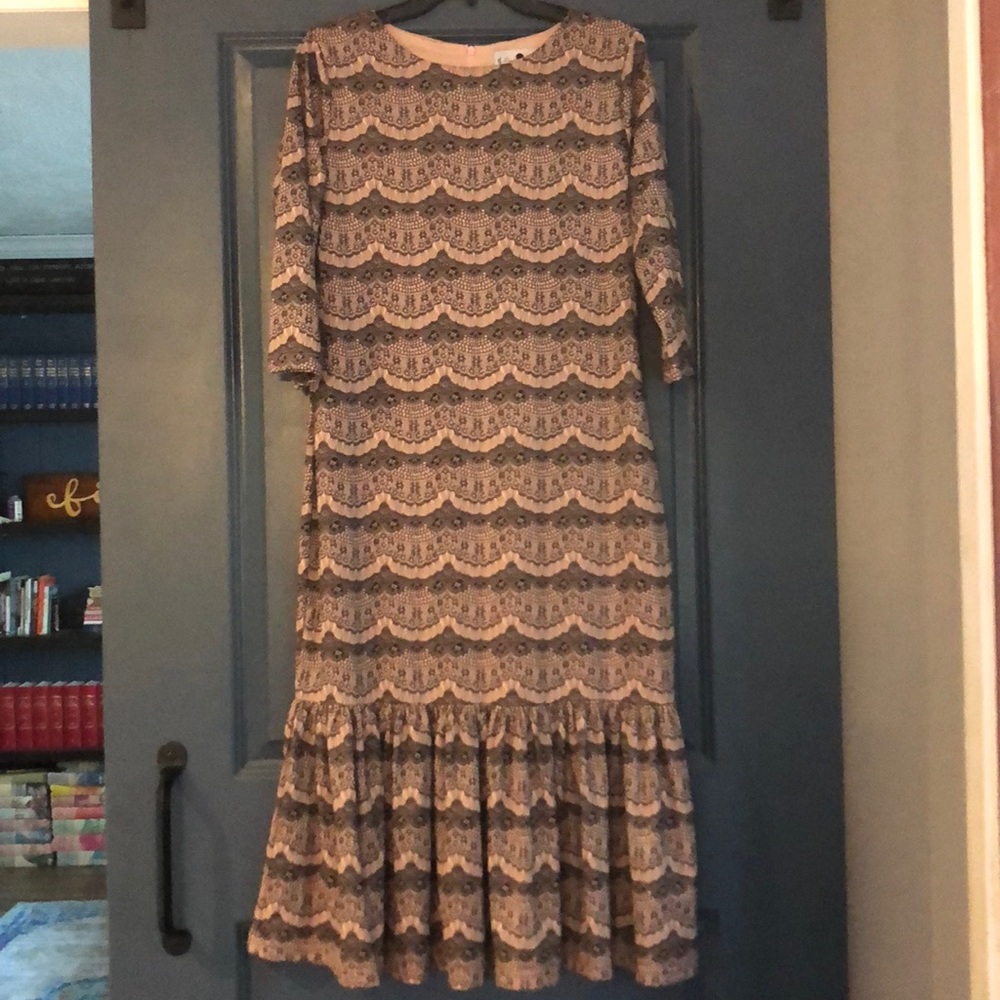 Dainty Jewels Lace Print Midi Dress